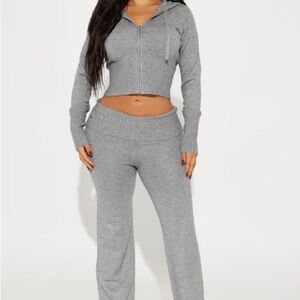 Fashion Nova Gray Knit Set
